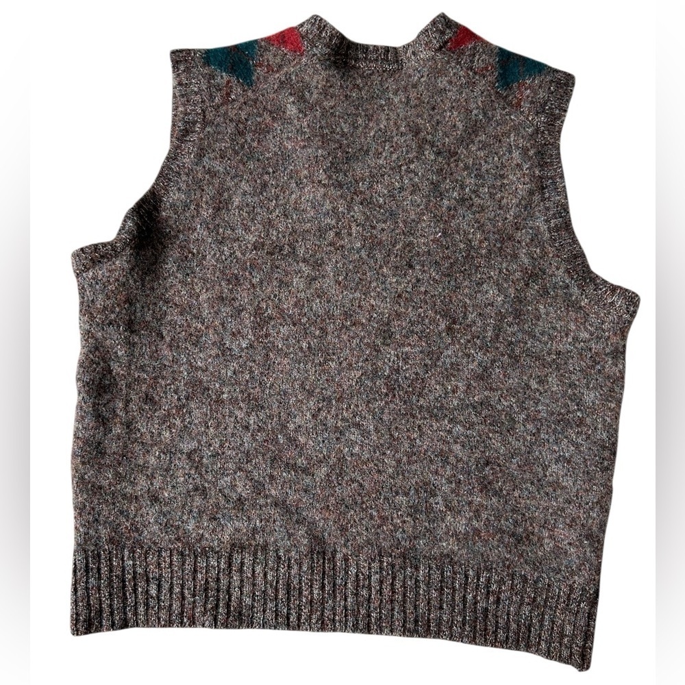 Vintage 100% Pure Shetland Wool Argyle Sweater Vest, Medium, Made in England - Picture 2 of 5